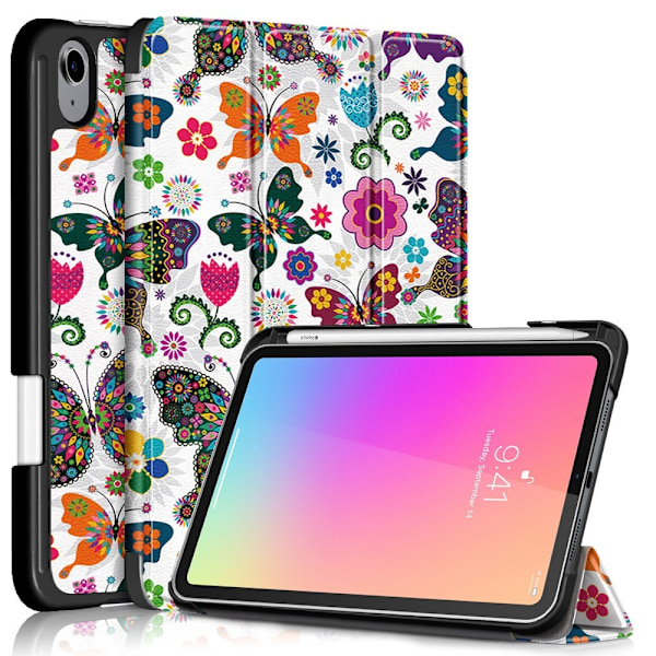 iPad Mini 2024/2021 Fodral Tri-Fold Med Pennhållare Butterfly