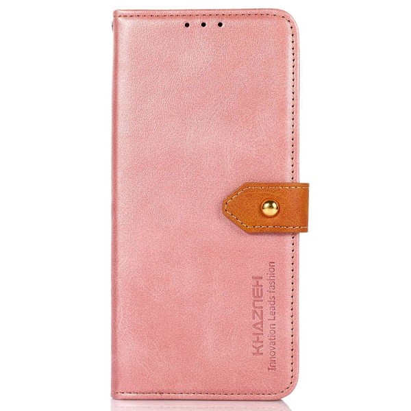 KHAZNEH Galaxy S24 Fodral Läder Dual-Color Roséguld