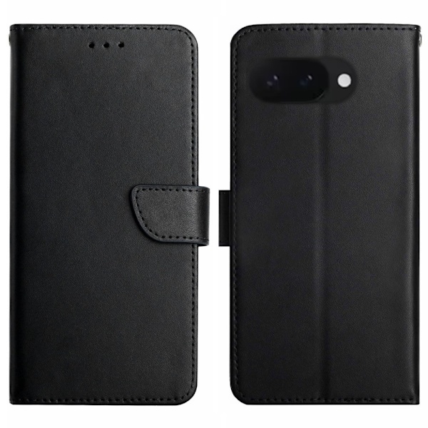 Google Pixel 9a Fodral Äkta Läder Svart