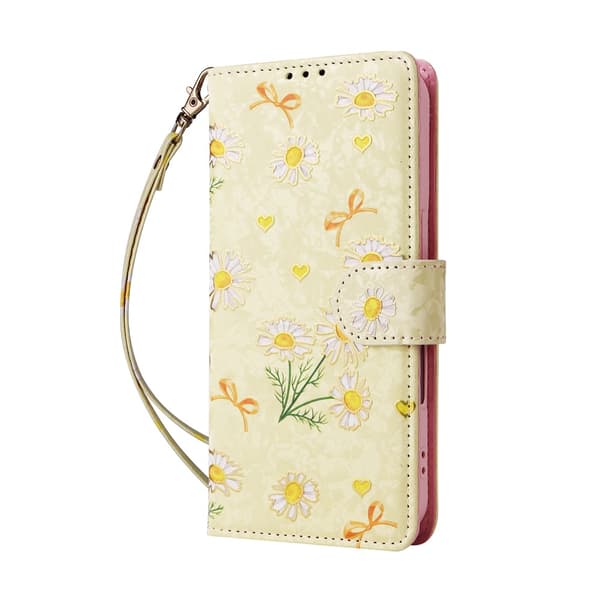 iPhone 17 Fodral RFID Läder Yellow Daisy
