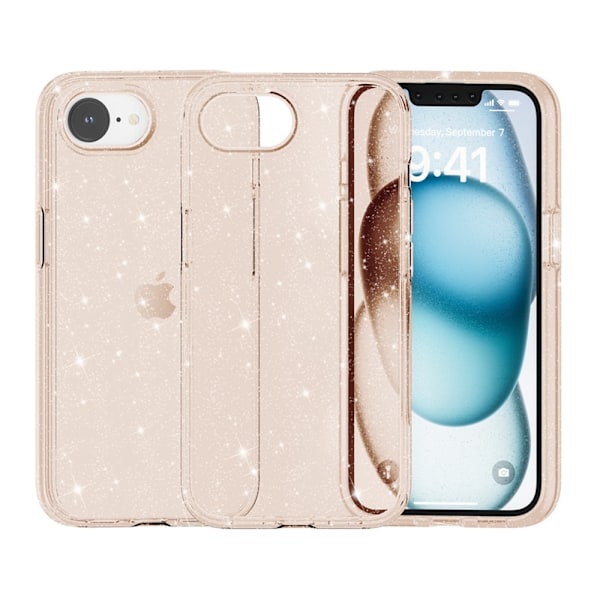 iPhone 16e Skal Glitter Shockproof Guld