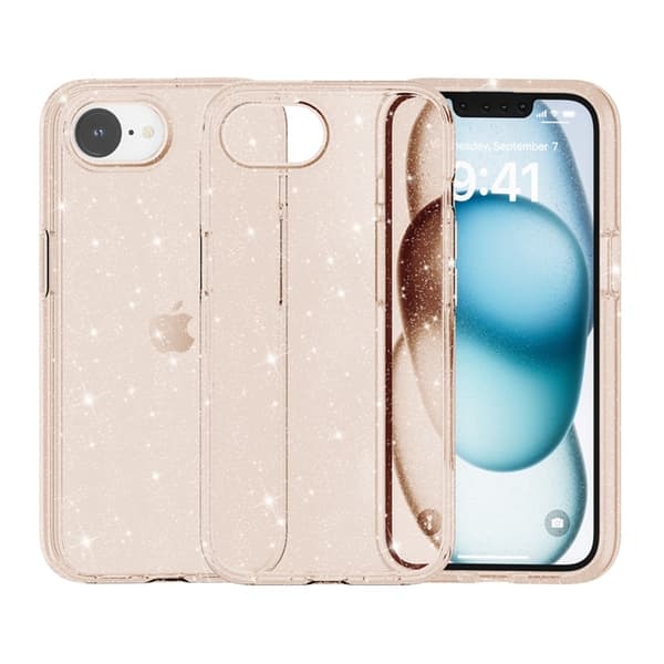 iPhone 17e / 16e Skal Glitter Shockproof Guld