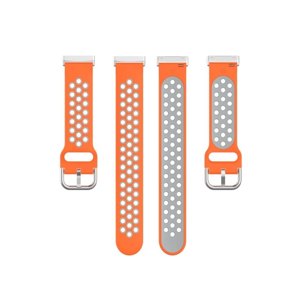 Silikon Träningsarmband Armband Versa 3/Fitbit Sense - Orange/Gr Orange/Grå Orange/Grå