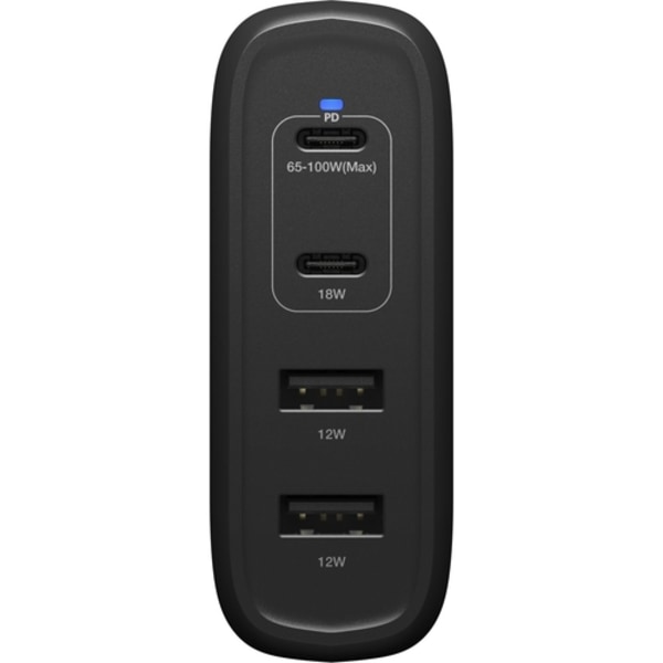 OtterBox 100W PD 2x USB-C 2x USB-A Väggladdare Svart