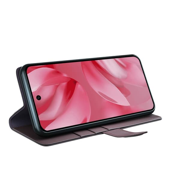 Google Pixel 10 Fodral Premium Äkta Läder Brun