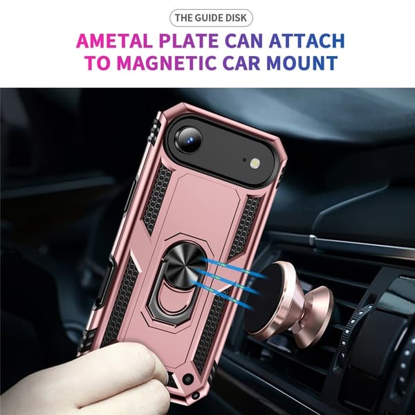 iPhone Air Skal Shockproof Hybrid Ring Roséguld
