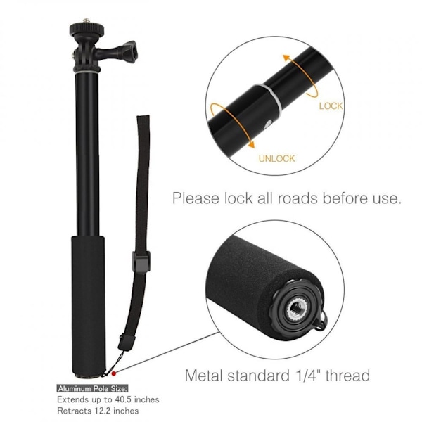 Tech-Protect GoPro Hero Monopad & Selife Stick Svart