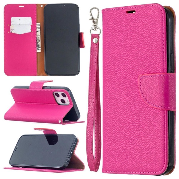 iPhone 12 Pro Max - Litchi Fodral - Rosa Pink Rosa
