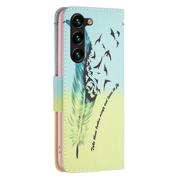 Galaxy S25 Plus / S24 Plus Fodral Med Tryck Fjäder/Fåglar