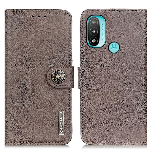 KHAZNEH Motorola Moto E20 / E40 Fodral Läder Khaki