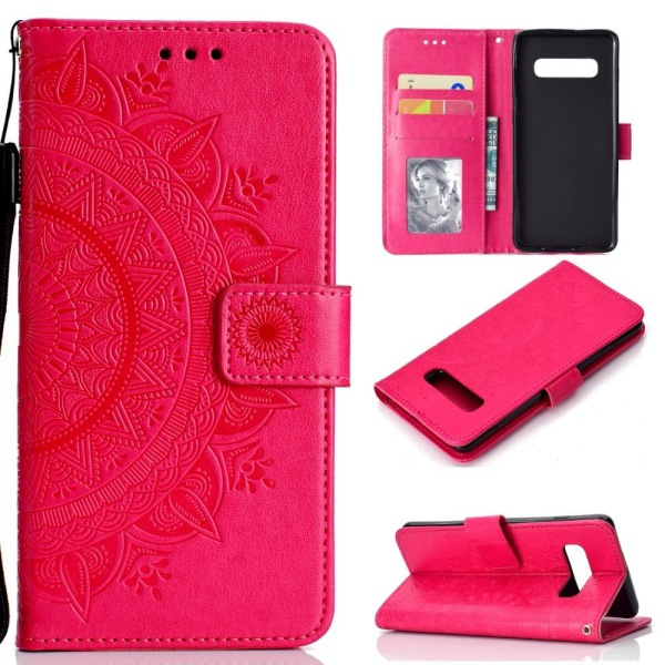 Samsung Galaxy S10 - Mandala Plånboksfodral - Rosa Pink Rosa