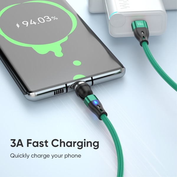 ENKAY 1 m 2in1 PD 60W USB-C - Lightning/USB-C 360° Magnetkabel