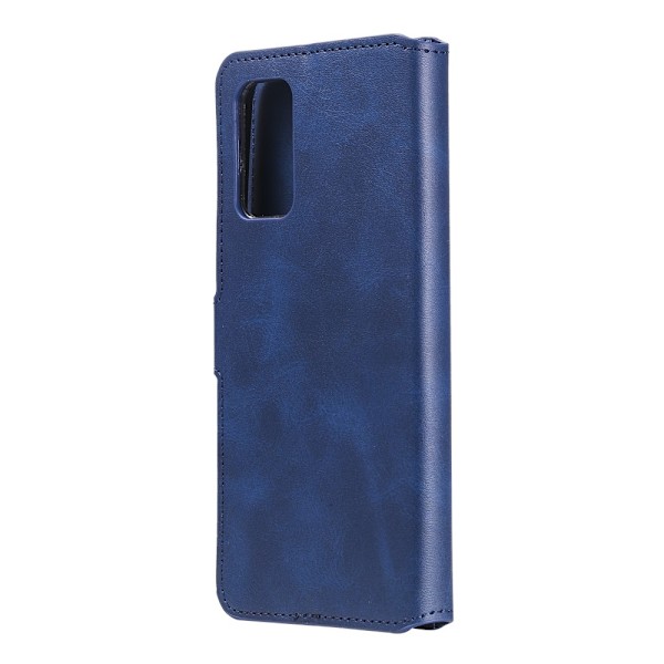 Xiaomi Redmi 9T - Solid Läder Fodral - Blå Blue Blå