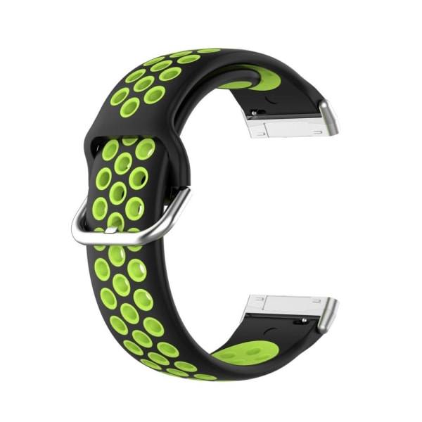 Silikon Träningsarmband Armband Versa 3/Fitbit Sense - Svart/Grö Svart/Grön Svart/Grön