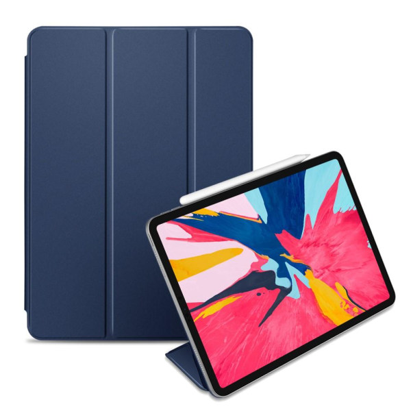 iPad Air 2020/2022 / Pro 11 2018 2in1 Magnet Tri-Fold Litchi Fod Blue Blå