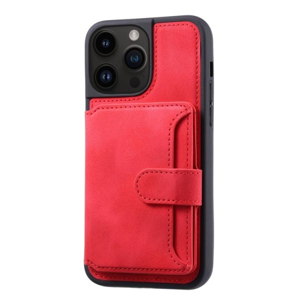 iPhone 15 Pro Skal RFID Med Plånboksfunktion Röd