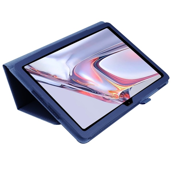 Samsung Galaxy Tab A7 10.4 Fodral Litchi läder Mörk Blå DarkBlue Mörk Blå