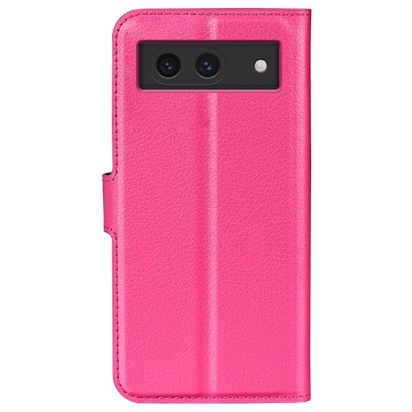 Google Pixel 8A Litchi Läder Fodral Rosa
