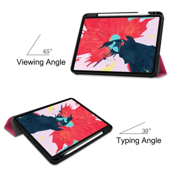 iPad Pro 11 (2018/2020) - Tri-Fold Fodral med Pennhållare - Rosa Pink Rosa