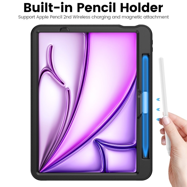 iPad Air 11 2025 / 2024 Fodral Läder Kickstand Korthållare