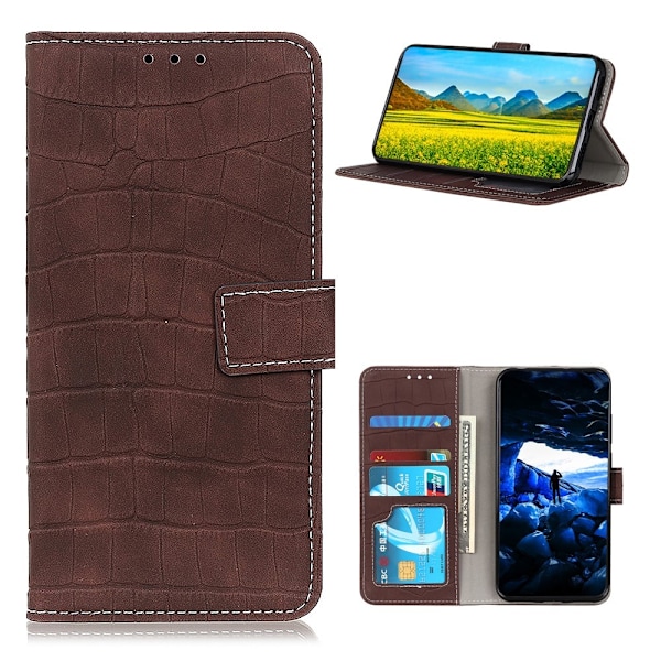 Samsung Galaxy A72 - Krokodil Textur Fodral - Brun Brown Brun