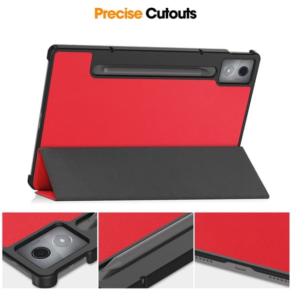 Lenovo Idea Tab Pro Fodral Tri-Fold Läder Röd