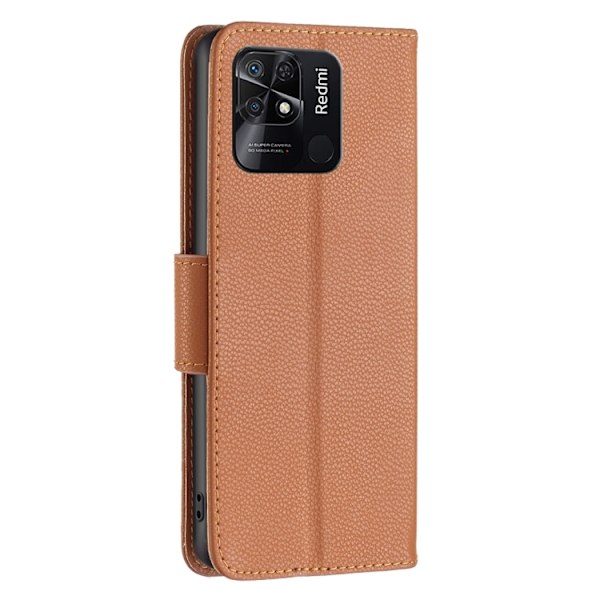 Xiaomi Redmi 10C Fodral Shark Litchi Brun
