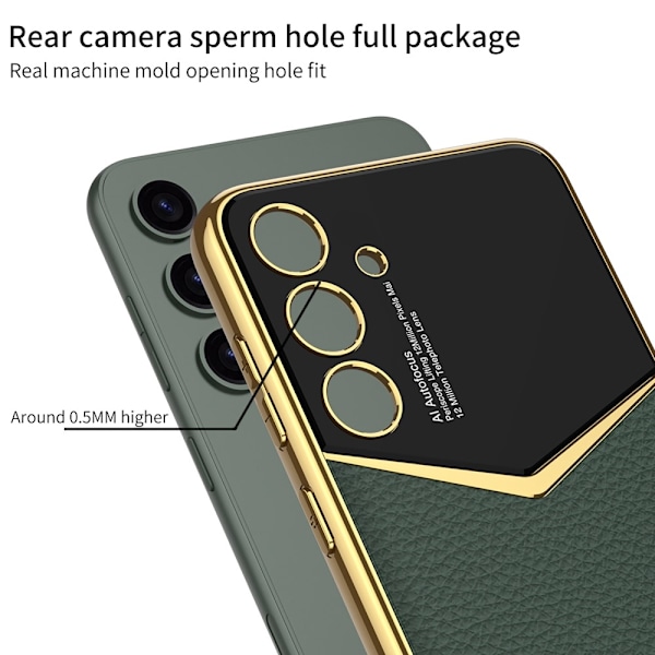 GKK Galaxy S24 Plus Skal Läder Hybrid Electroplate Vit