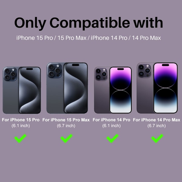 NORTHJO iPhone 14 Pro/Pro Max/15 Pro/Pro Max Linsskydd 2-PACK Fade