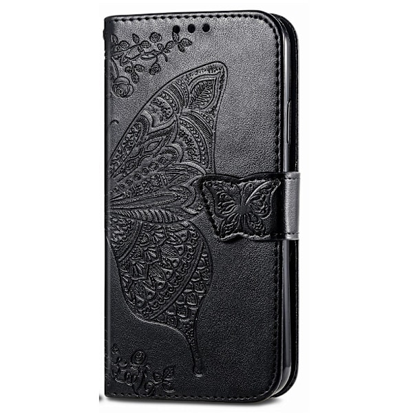 Xiaomi Redmi Note 14 Pro 5G Fodral Läder Fjäril Tryck Svart
