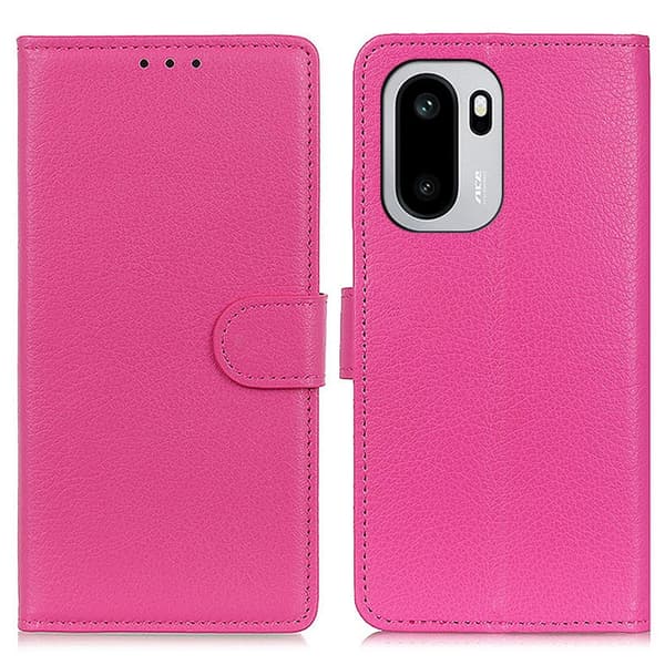 OnePlus 15R Fodral Litchi Läder Rosa