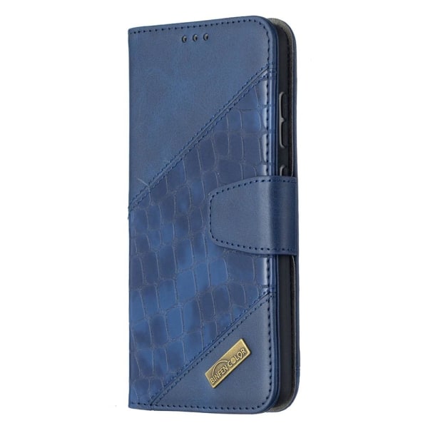 Samsung Galaxy A52 / A52s - Krokodil Textur Fodral - Blå Blue Blå