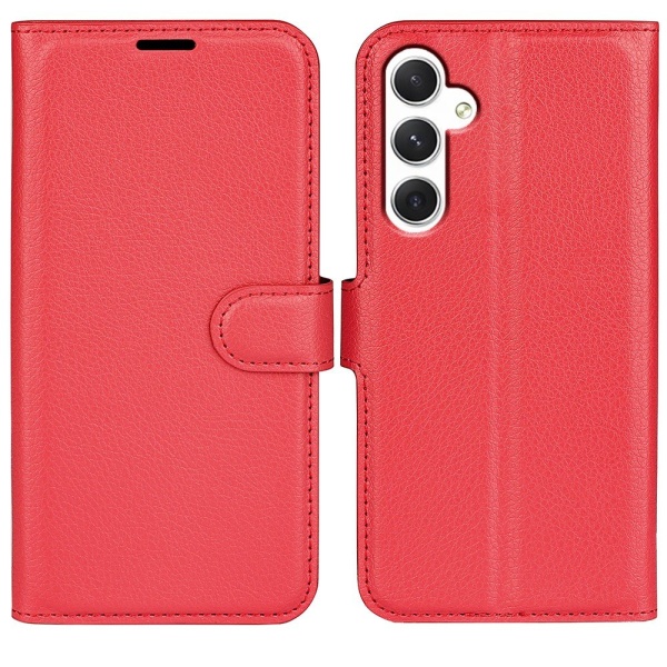 Samsung Galaxy S24 Fodral Litchi Läder Röd