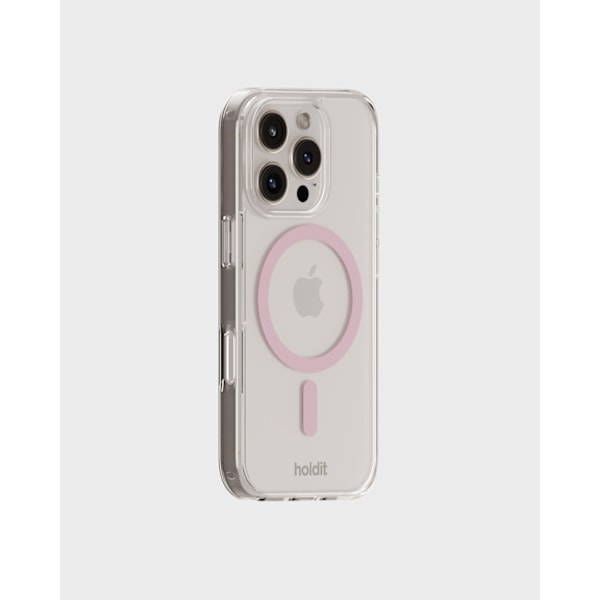 holdit iPhone 16 Mobilskal MagSafe Rosa/Transparent