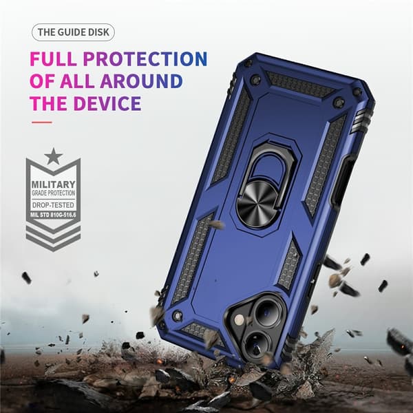iPhone 17 Skal Shockproof Hybrid Ring Blå