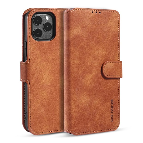 DG.MING iPhone 13 Pro Max Fodral Retro Läder Brun Brun
