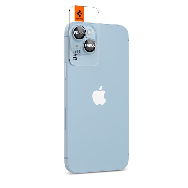 Spigen iPhone 15/15 Plus/14/14 Plus 2-PACK Optik.tR "Ez Fit" Linsskydd