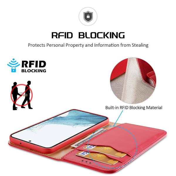 DUX DUCIS Samsung Galaxy S23 Fodral HIVO Äkta Läder Röd