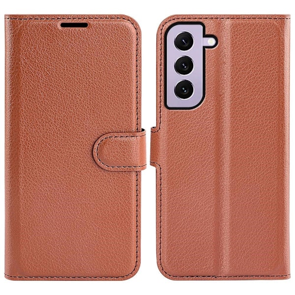Samsung Galaxy S23 Fodral Litchi Läder Brun