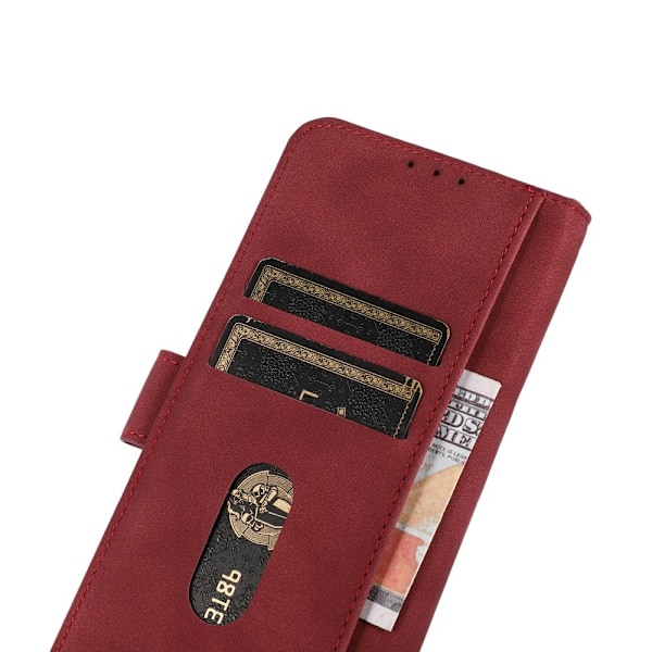 KHAZNEH Galaxy S24 Fodral Retro Läder Röd