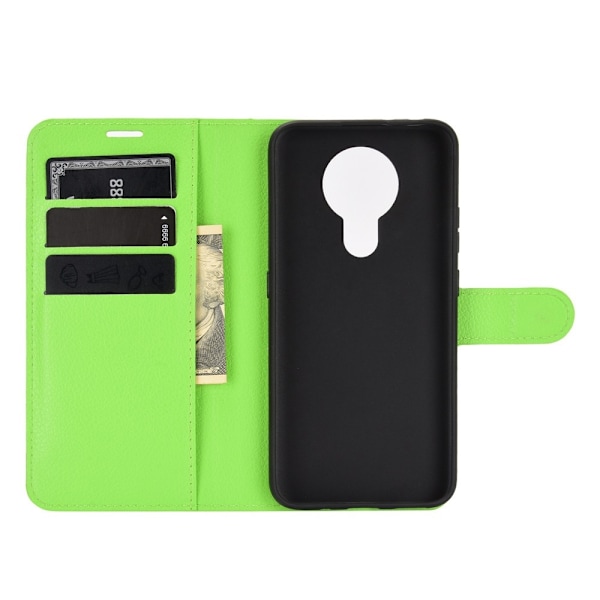 Nokia 3.4 - Litchi Läder Fodral - Grön Green Grön