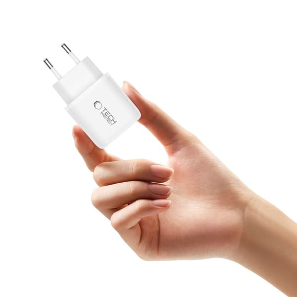 Tech-Protect 20W Väggladdare PD QC3.0 USB-C / USB-A Vit