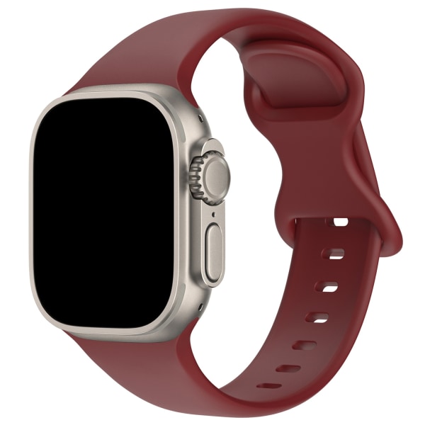 Silikon Armband Butterfly Apple Watch 42/44/45/49 mm (S/M) Vinröd