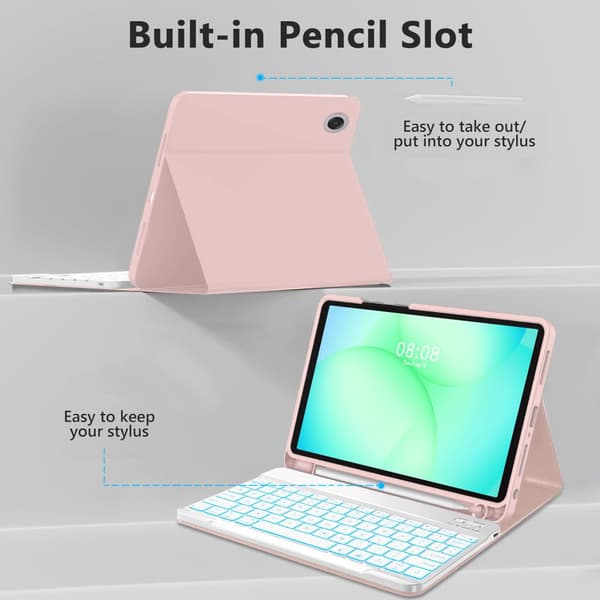 Tech-Protect Galaxy Tab A11 Plus/A9 Plus Fodral SC Tangentbord Rosa