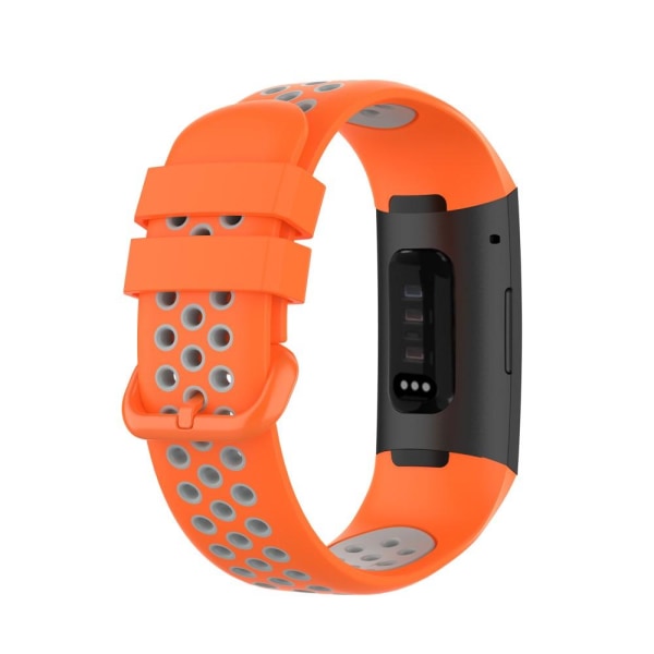 Fitbit Charge 4/3 Silikon Träningsarmband Orange/Grå