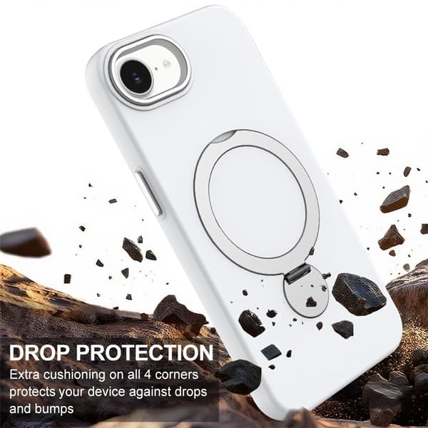 iPhone 17e / 16e Skal MagSafe Kickstand Hybrid Vit