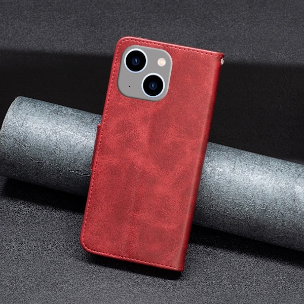 iPhone 15 Plus Fodral Shark Solid Läder Röd