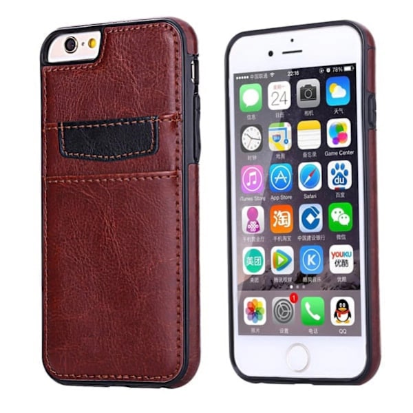 iPhone 6/6s Skal Med Korthållare - Brun