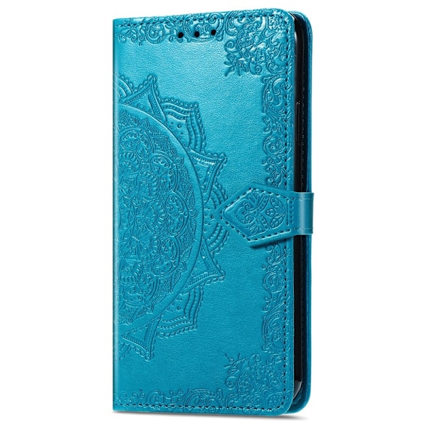 iPhone 16 Fodral Mandala Läder Blå