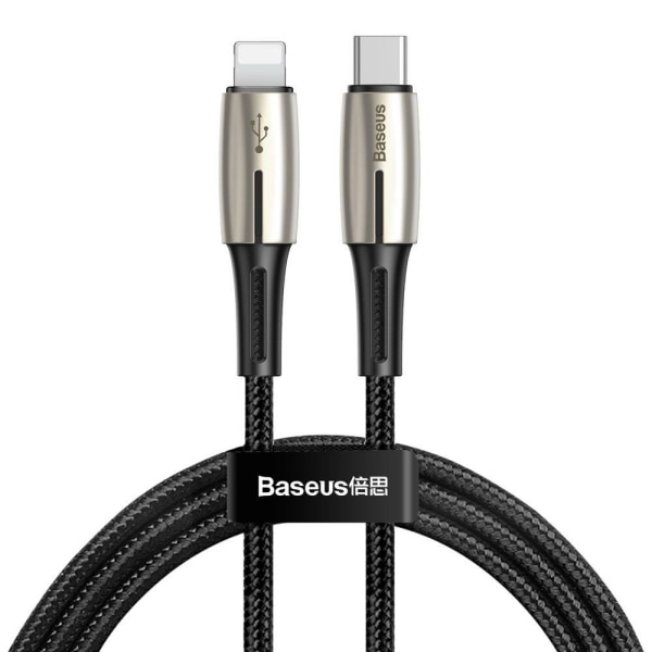 Baseus 18W 1.3m USB-C - Lightning PD Kabel - Svart Black Svart